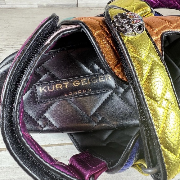 Kurt Geiger London Orson Quilted Metallic Leather Platform Dad Sandals Size 40.5 - Picture 12 of 16